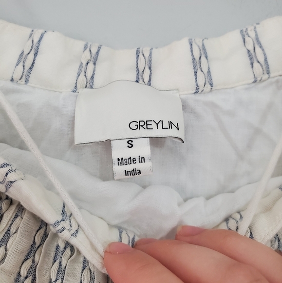 Anthro Greylin Cold Shoulder Striped Mini Dress - Picture 3 of 3